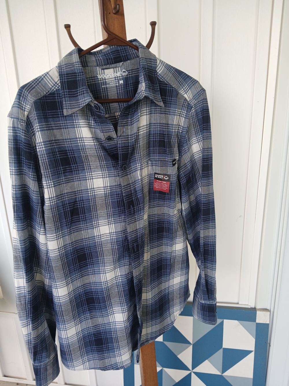 Wolverine Men’s Blue Plaid Flannel Shirt